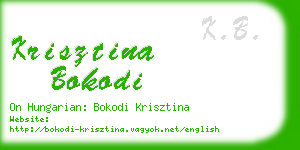 krisztina bokodi business card